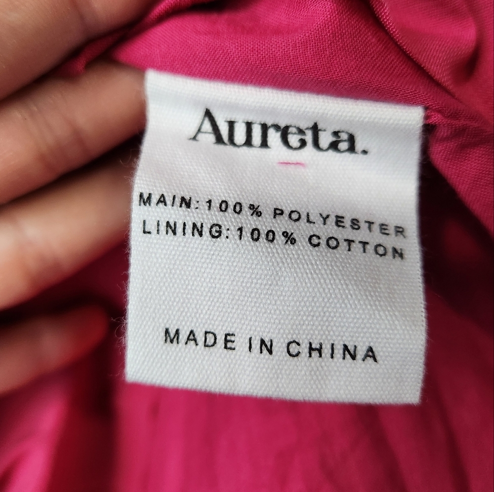 Aureta Anthropologie Raspberry Long Sleeve Dress - Picture 5 of 8